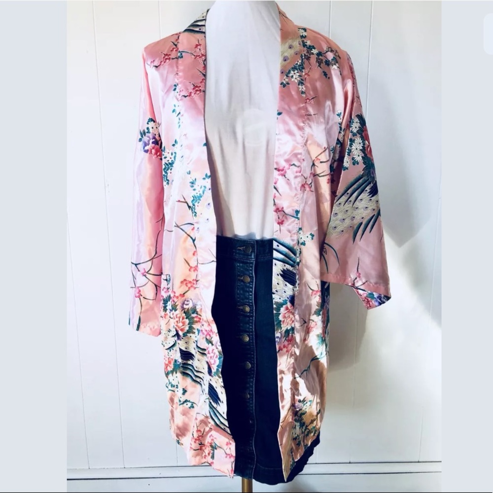 ♦️SOLD‼️Juguemm Kimono Robe Japanese Peacock - Picture 2 of 8